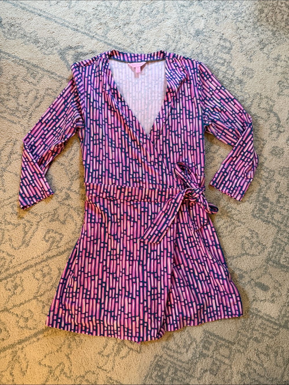 Lilly Pulitzer Pink & Navy Wrap Romper